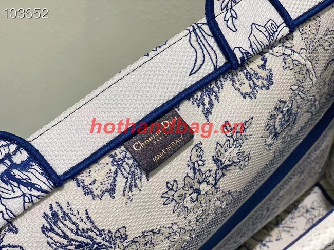 LARGE DIOR BOOK TOTE blue Multicolor Dior Jardin Botanique Embroidery M1286ZEA