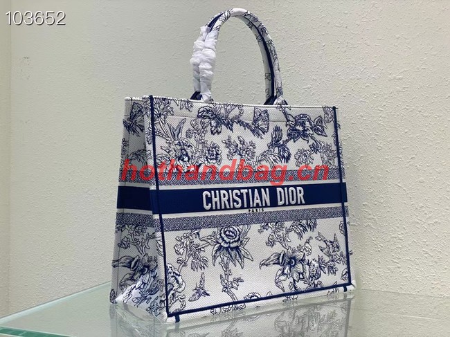 LARGE DIOR BOOK TOTE blue Multicolor Dior Jardin Botanique Embroidery M1286ZEA