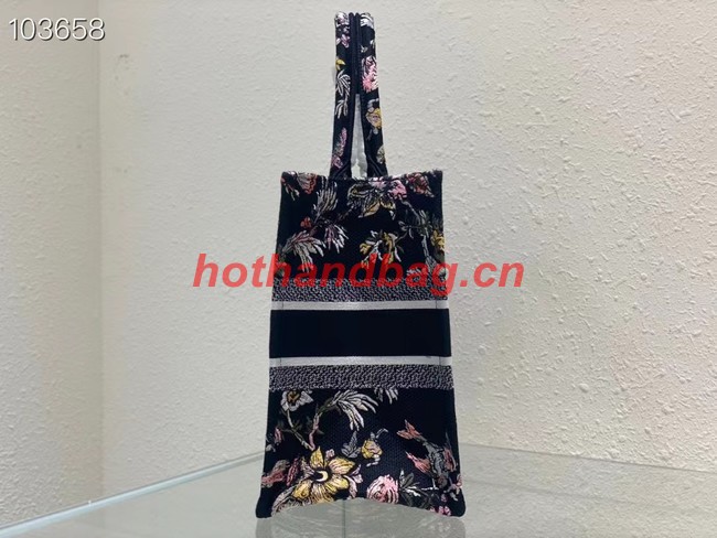 MEDIUM DIOR BOOK TOTE black Multicolor Dior Jardin Botanique Embroidery M1296ZRZ