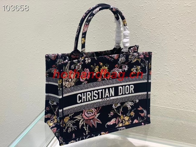 MEDIUM DIOR BOOK TOTE black Multicolor Dior Jardin Botanique Embroidery M1296ZRZ