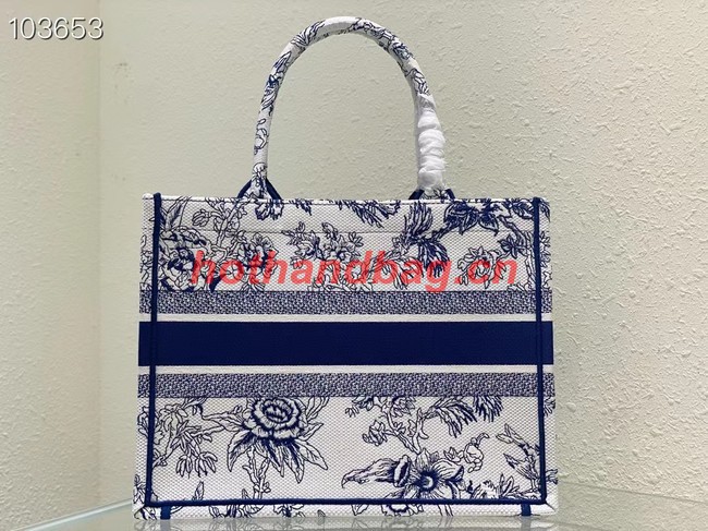 MEDIUM DIOR BOOK TOTE blue Multicolor Dior Jardin Botanique Embroidery M1296ZRZ