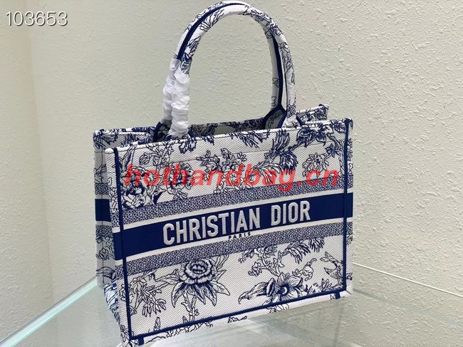 MEDIUM DIOR BOOK TOTE blue Multicolor Dior Jardin Botanique Embroidery M1296ZRZ