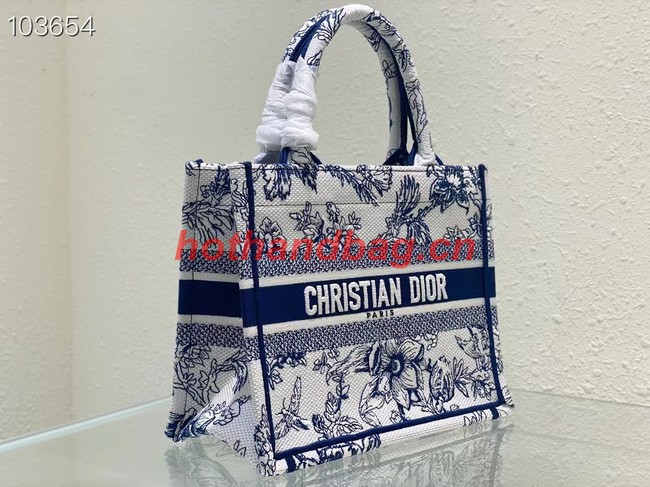 SMALL DIOR BOOK TOTE M1265ZC blueMulticolor Dior Jardin Botanique Embroidery M1265ZC