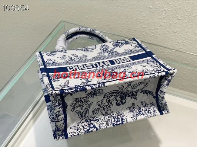 SMALL DIOR BOOK TOTE M1265ZC blueMulticolor Dior Jardin Botanique Embroidery M1265ZC