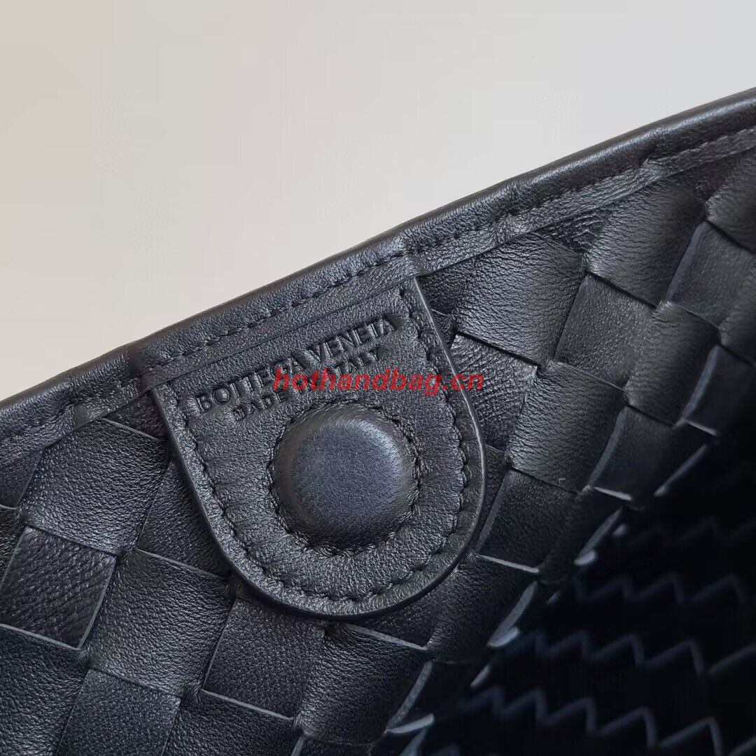 Bottega Veneta Sardine Intrecciato Gold Hardware Handle Bag 716082 Black