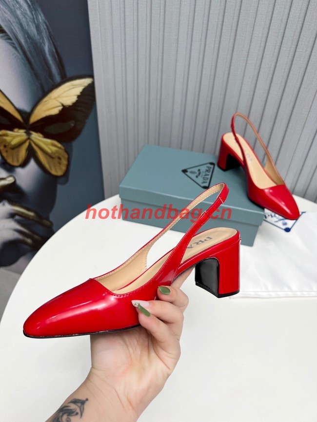 Prada Patent-leather slingback pumps 93174-2