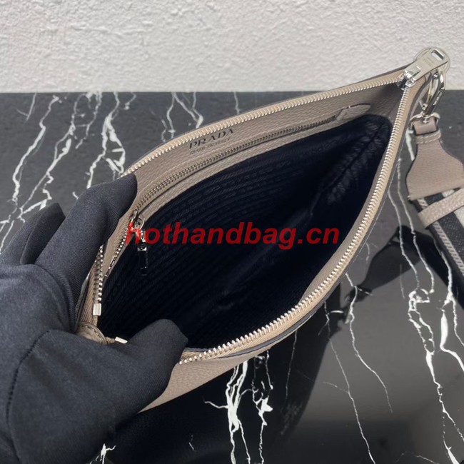 Prada Leather shoulder bag 1BH050 gray