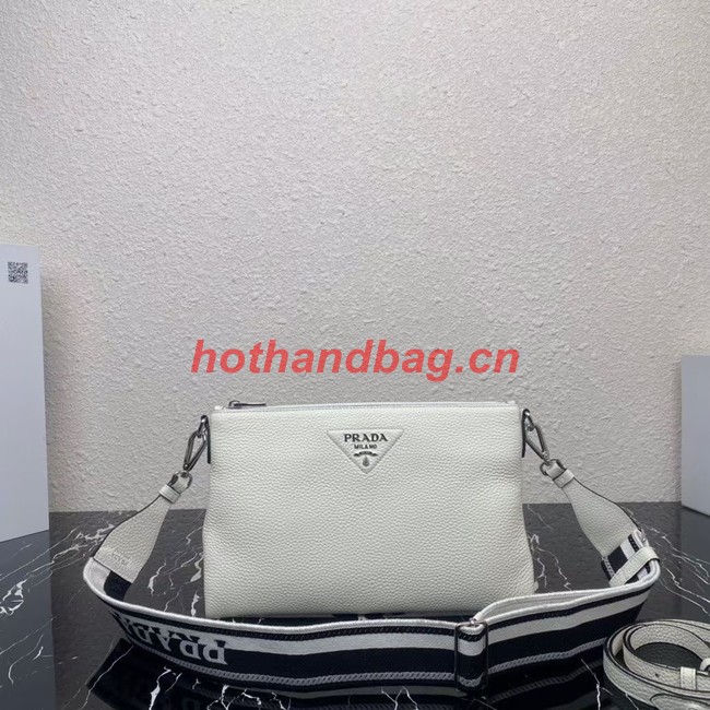 Prada Leather shoulder bag 1BH050 white