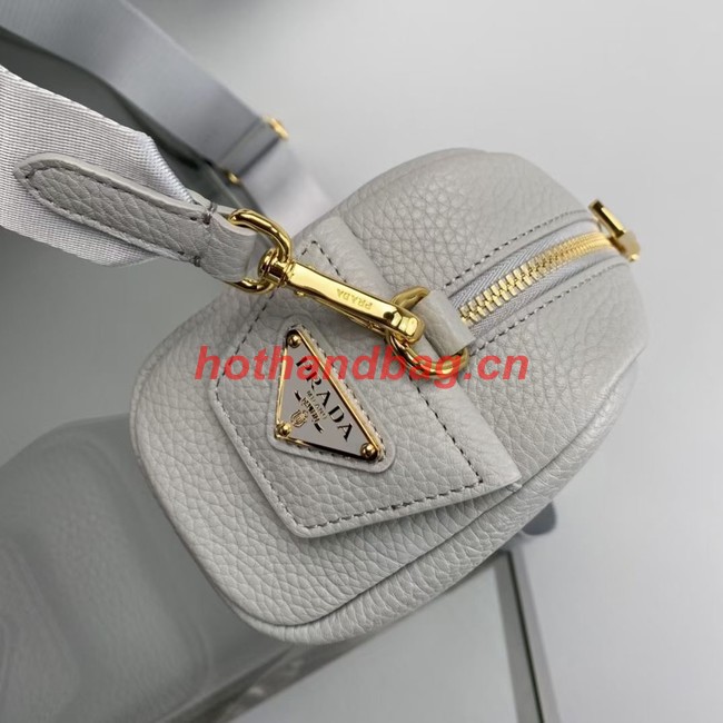 Prada Medium leather bag 1BH187 light gray