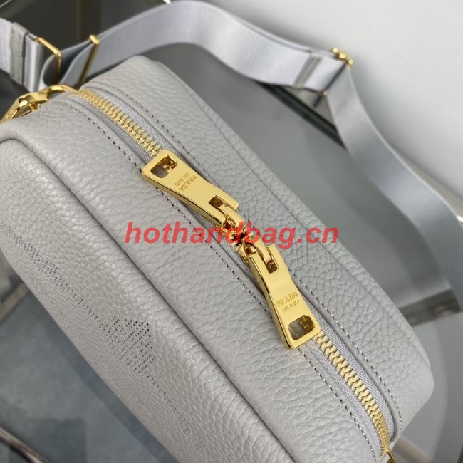 Prada Medium leather bag 1BH187 light gray