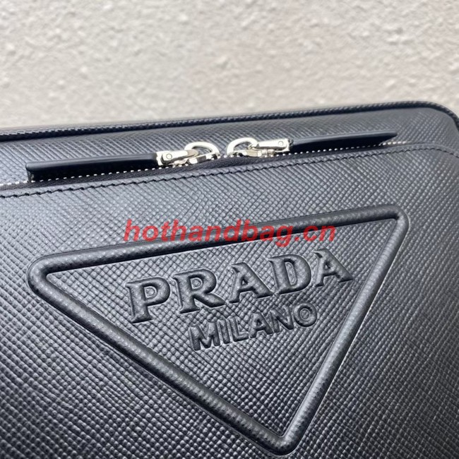 Prada Saffiano leather shoulder bag 2VH152 black