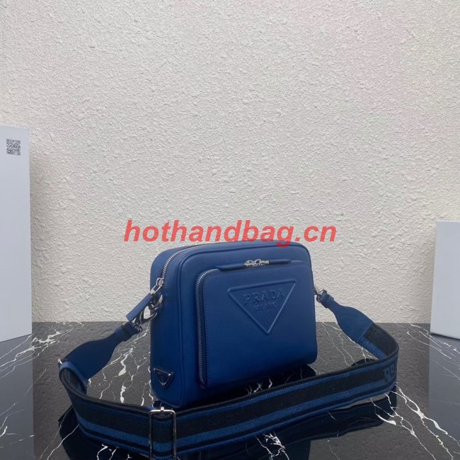 Prada Saffiano leather shoulder bag 2VH152 blue