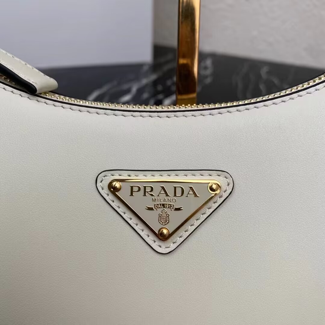 Prada leather shoulder bag 1BC194 white