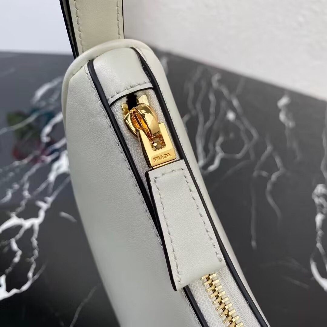 Prada leather shoulder bag 1BC194 white