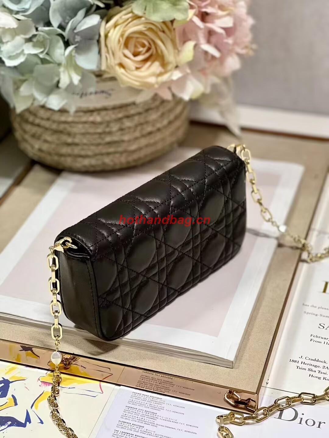 LADY DIOR PHONE POUCH Aesthetic Cannage Lambskin S0977OE black