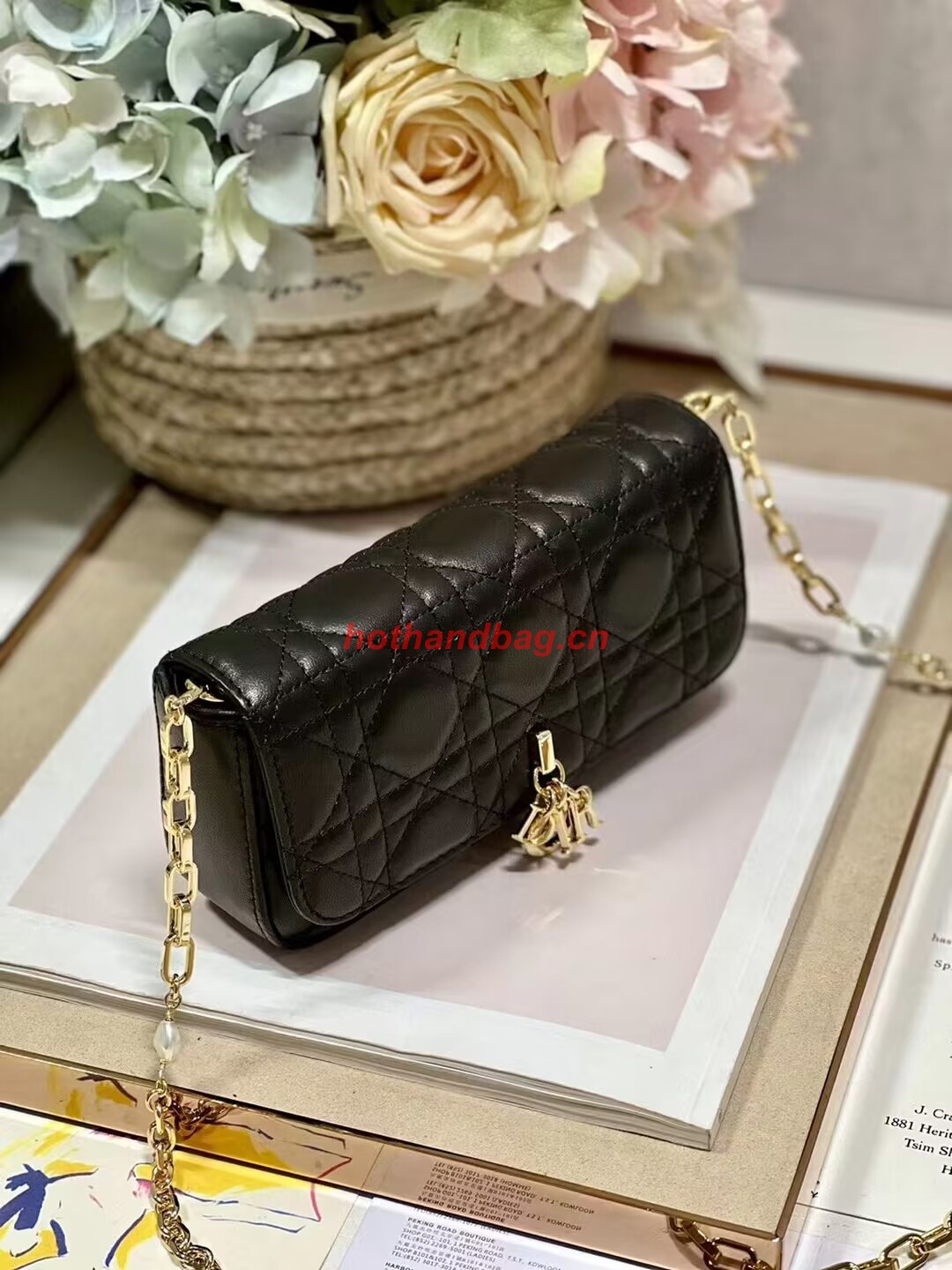 LADY DIOR PHONE POUCH Aesthetic Cannage Lambskin S0977OE black