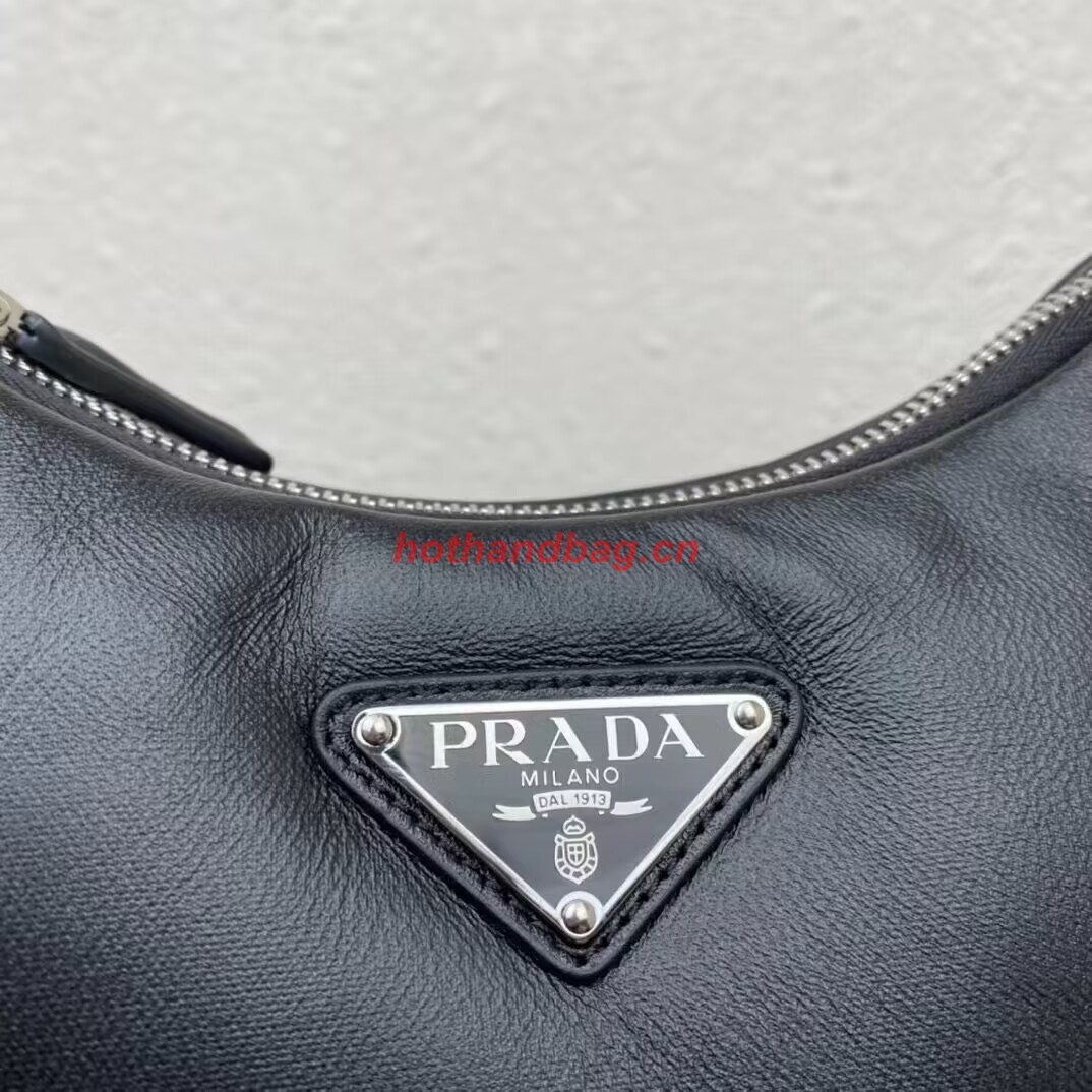 Prada leather shoulder bag 1AH024 black