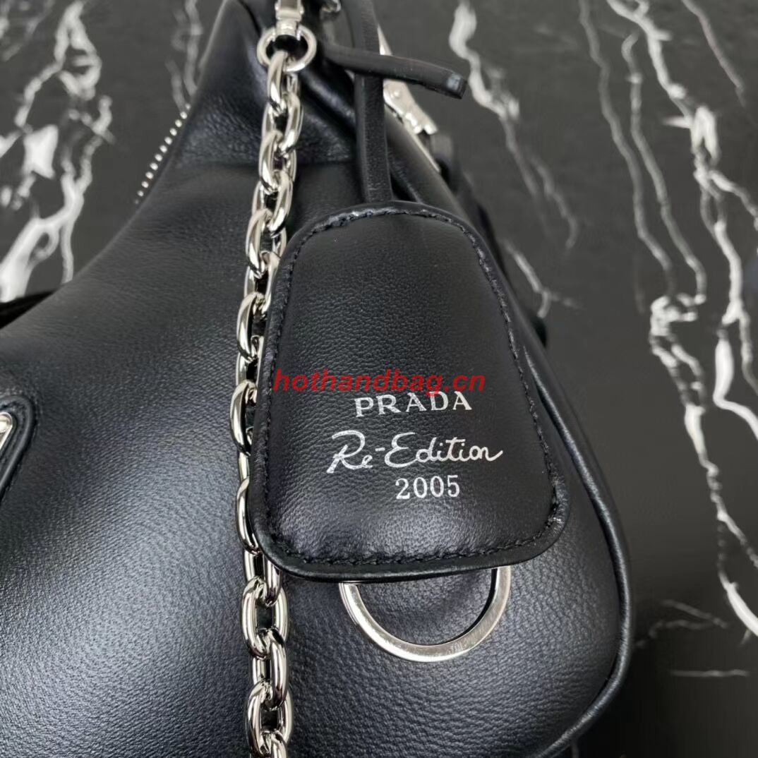 Prada leather shoulder bag 1AH024 black