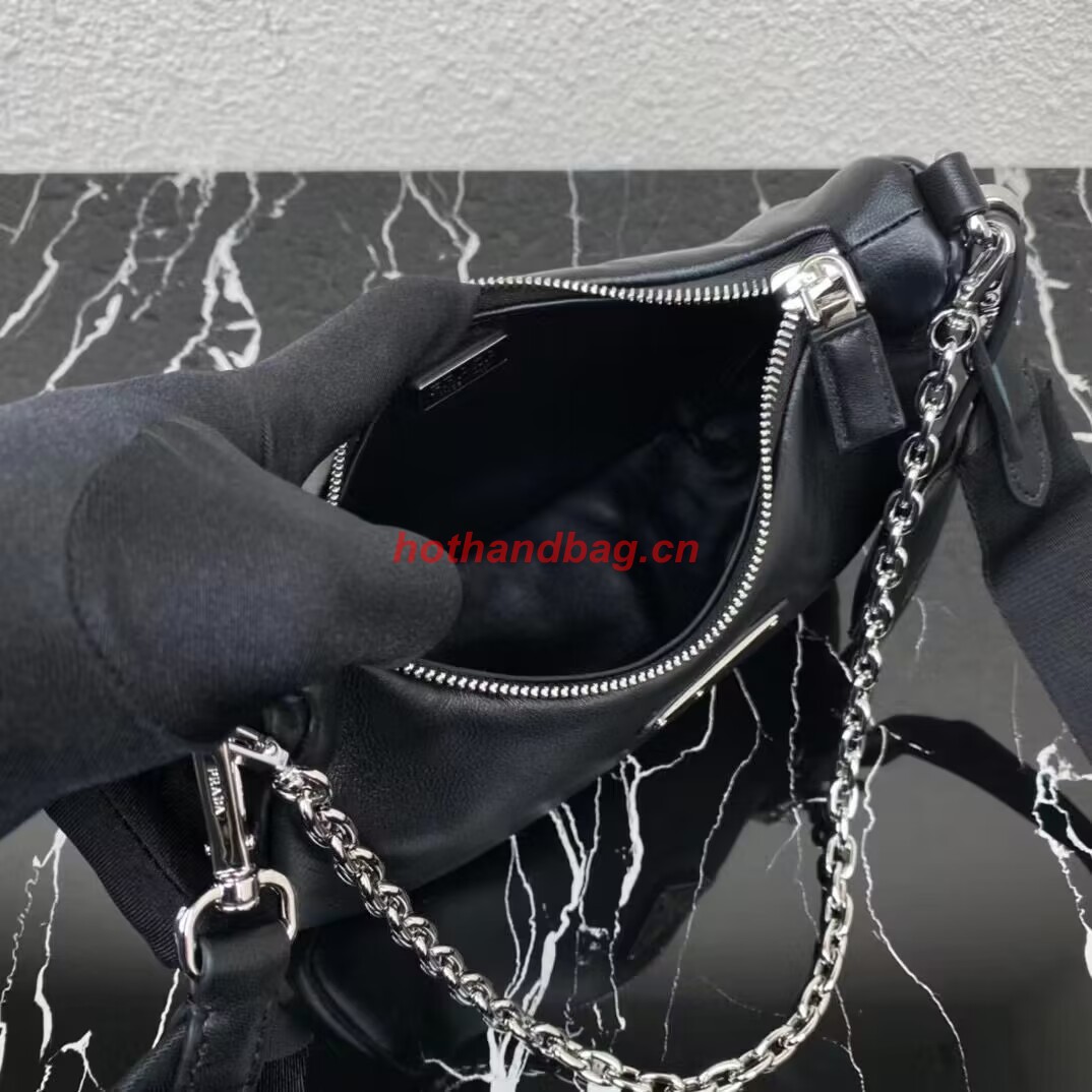 Prada leather shoulder bag 1AH024 black