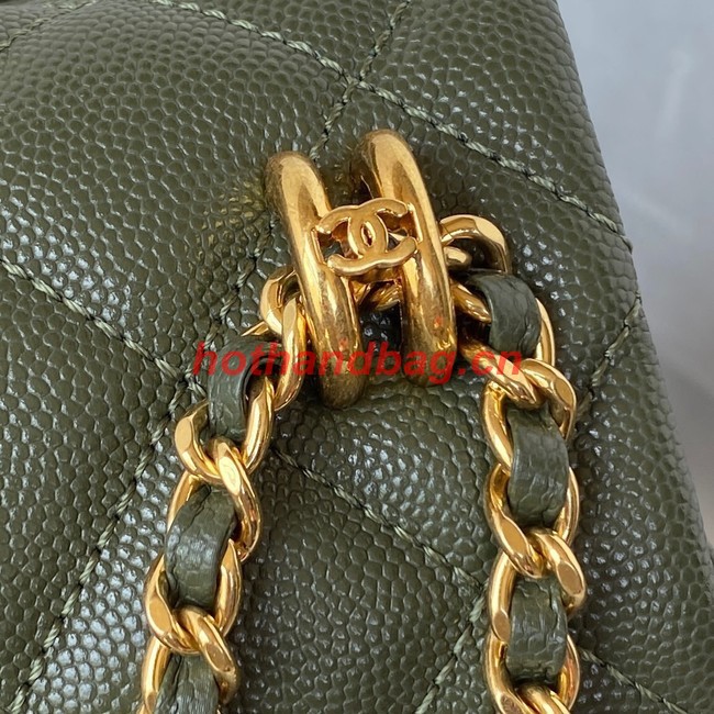 Chanel FLAP BAG AS3580 green