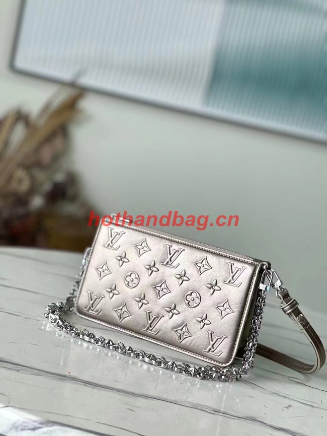 Louis Vuitton Leather M81828 silvery grey