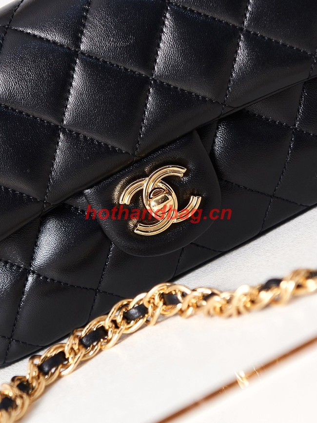 Chanel MINI FLAP BAG WITH TOP HANDLE AS4023 black