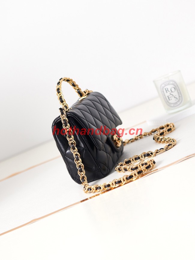 Chanel MINI FLAP BAG WITH TOP HANDLE AS4023 black