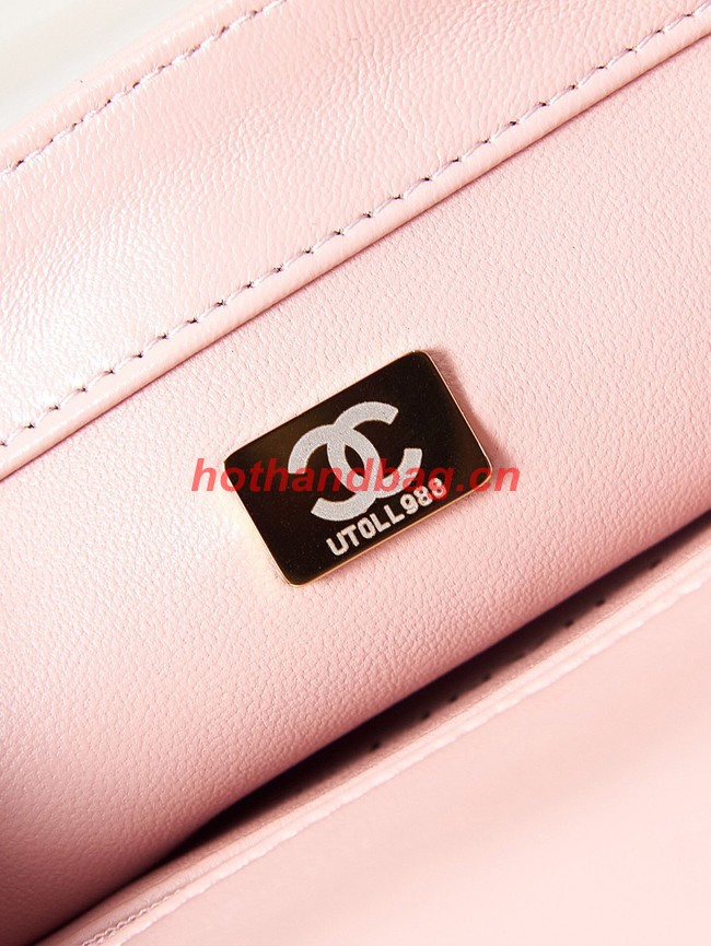 Chanel MINI FLAP BAG WITH TOP HANDLE AS4023 light pink