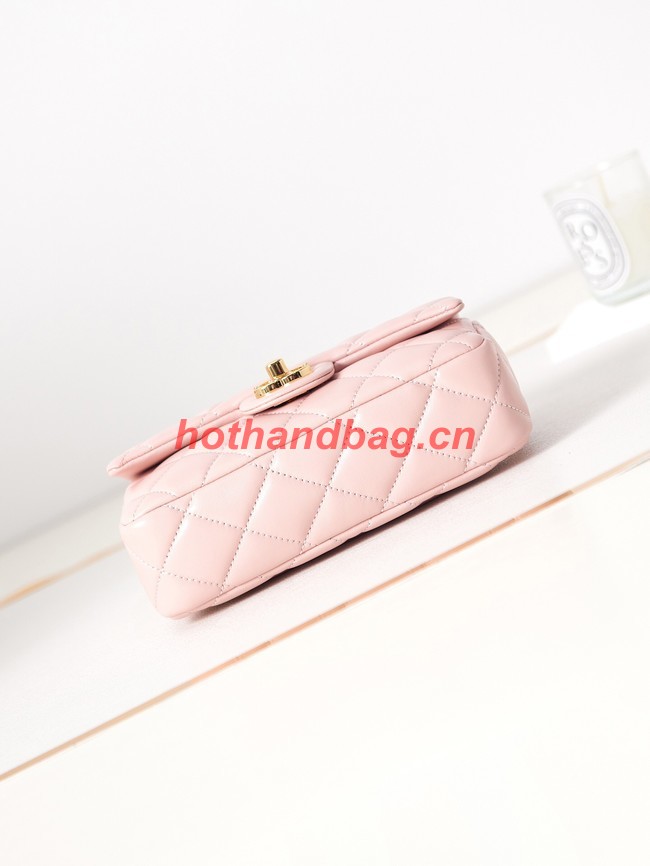 Chanel MINI FLAP BAG WITH TOP HANDLE AS4023 light pink