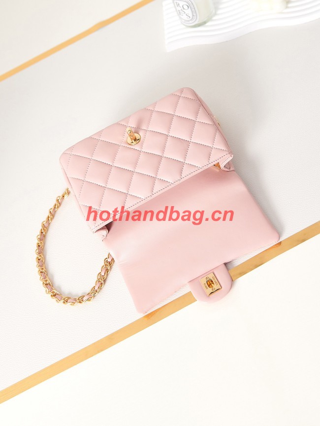 Chanel MINI FLAP BAG WITH TOP HANDLE AS4023 light pink