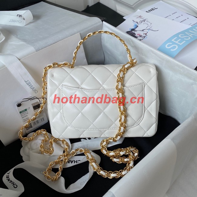 Chanel SMALL FLAP BAG WITH TOP HANDLE AS4023 white