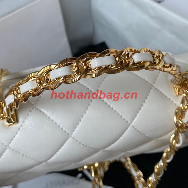 Chanel SMALL FLAP BAG WITH TOP HANDLE AS4023 white