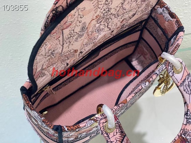 Dior MEDIUM LADY D-LITE BAG Denim Multicolor Dior Jardin Magique Embroidery M0565ORZ-1