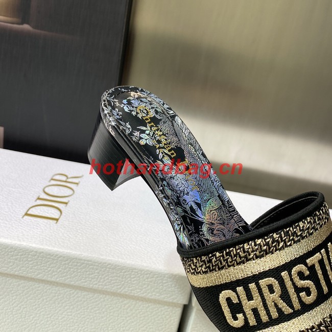 Dior DWAY HEELED SLIDE Embroidered Cotton 93278-1