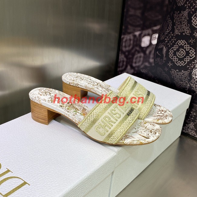 Dior DWAY HEELED SLIDE Embroidered Cotton 93278-5