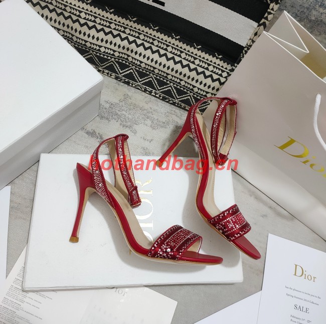 Dior DWAY HEELED SANDAL Embroidered Satin and Cotton 93284-2