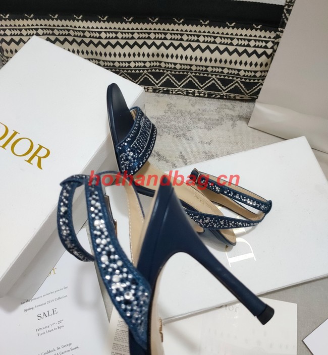 Dior DWAY HEELED SANDAL Embroidered Satin and Cotton 93284-3