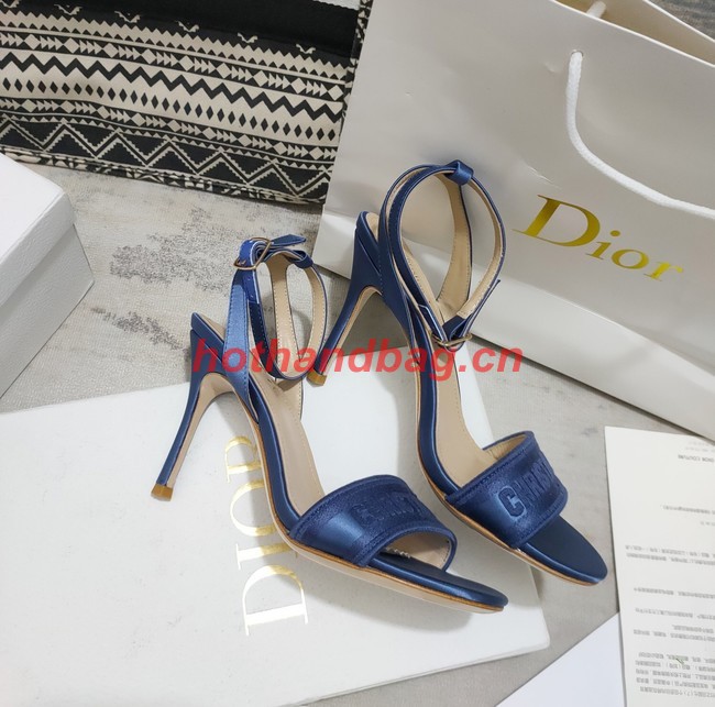 Dior DWAY HEELED SANDAL Embroidered Satin and Cotton 93284-7