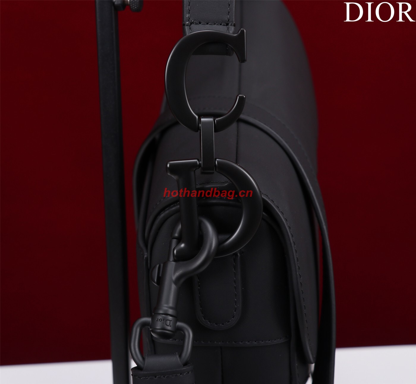 Dior SADDLE BAG WITH STRAP Black Ultramatte Calfskin M0455SLLO