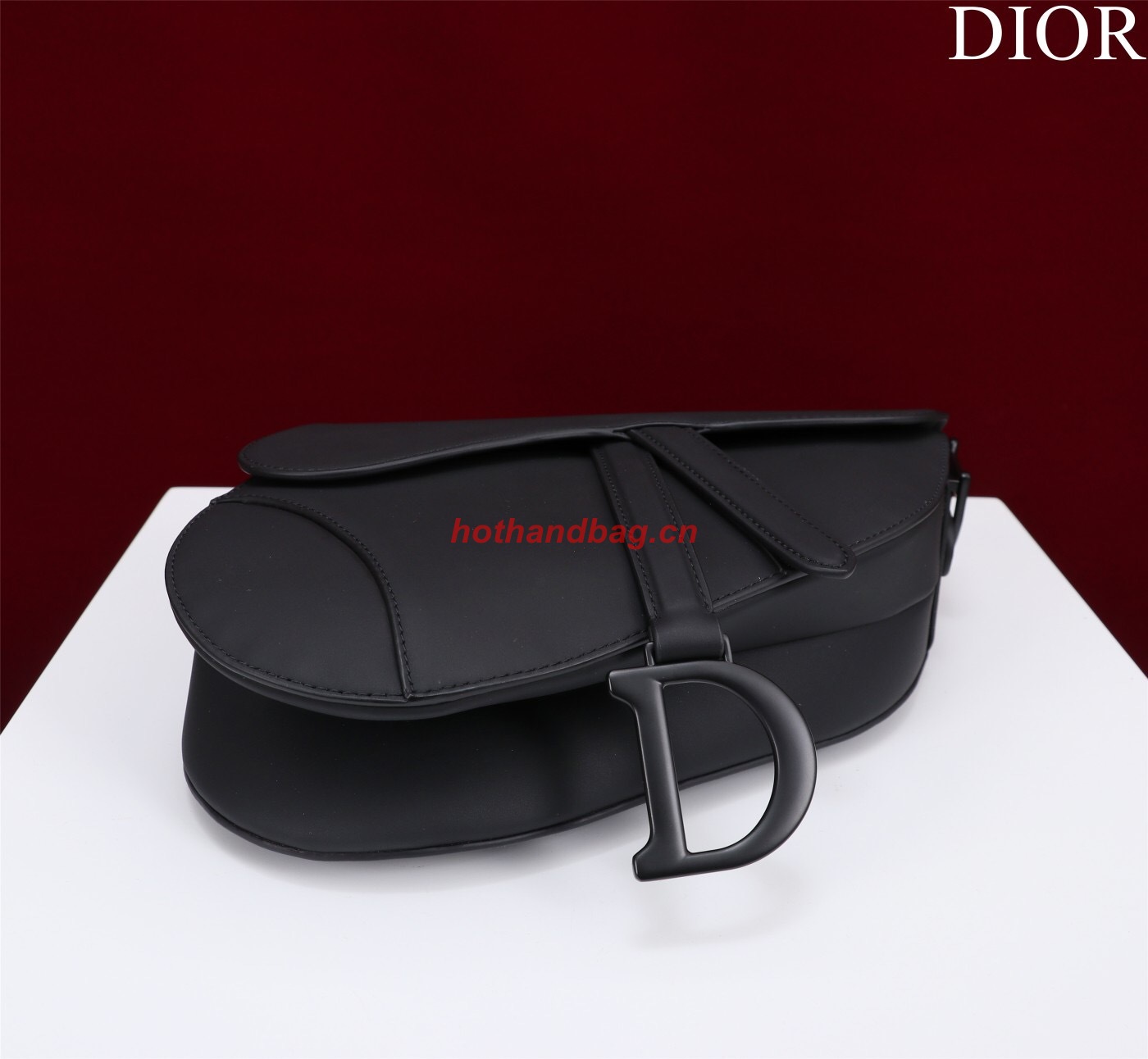 Dior SADDLE BAG WITH STRAP Black Ultramatte Calfskin M0455SLLO