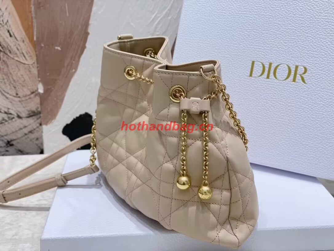 MEDIUM DIOR AMMI BAG Sand Pink Supple Macrocannage Lambskin M22566F