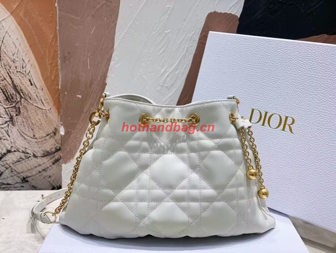 MEDIUM DIOR AMMI BAG Sand white Supple Macrocannage Lambskin M22566F