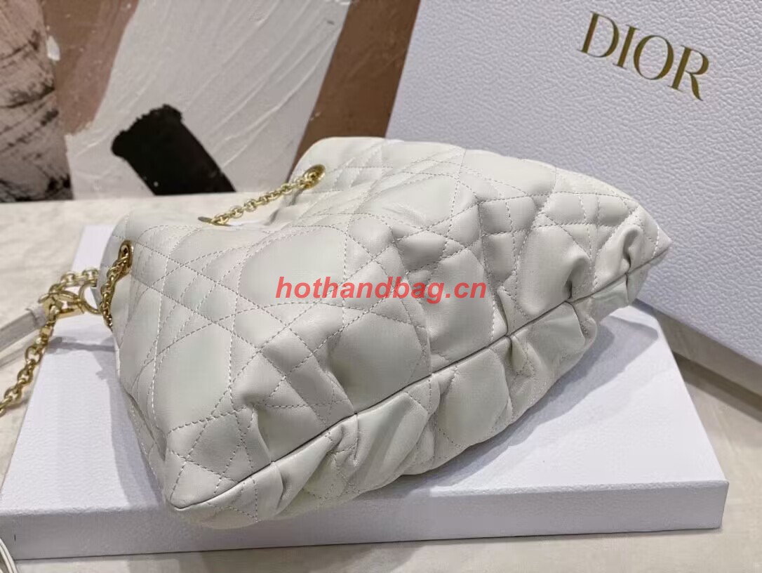 MEDIUM DIOR AMMI BAG Sand white Supple Macrocannage Lambskin M22566F