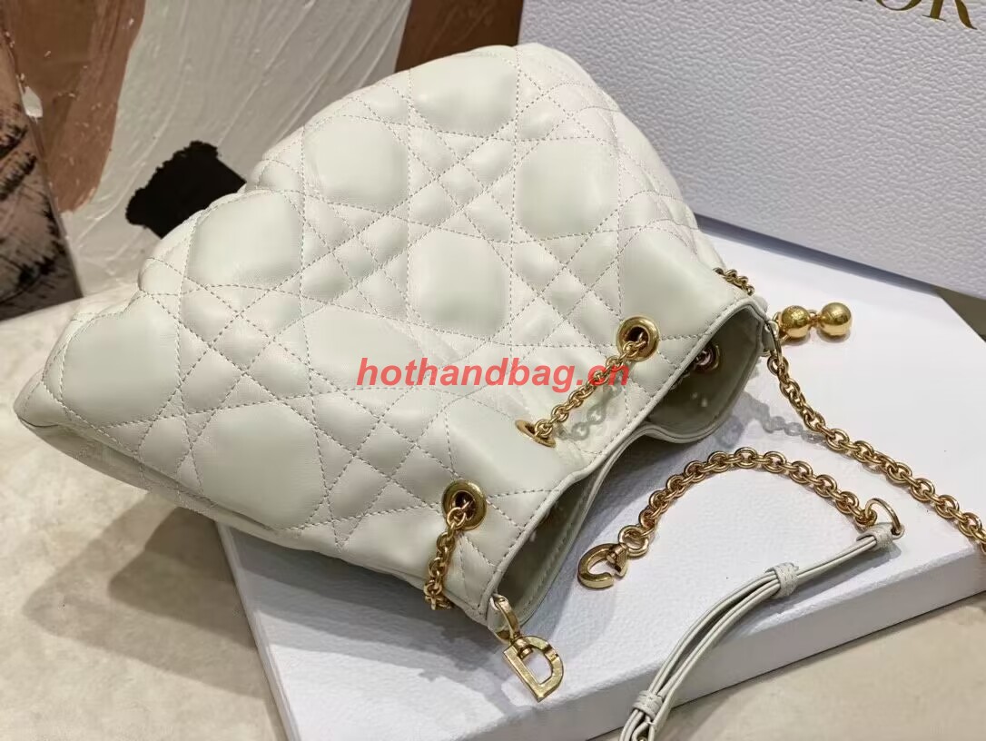 MEDIUM DIOR AMMI BAG Sand white Supple Macrocannage Lambskin M22566F