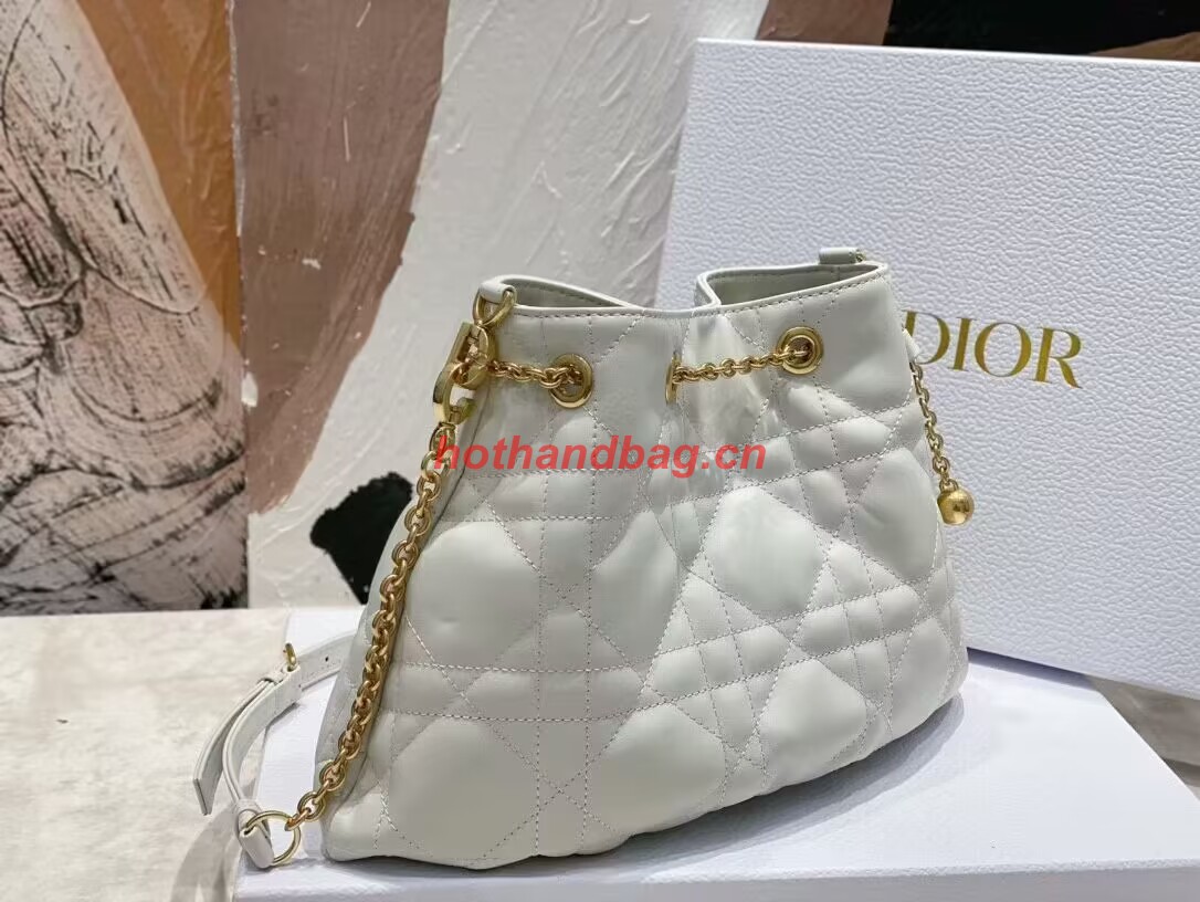 MEDIUM DIOR AMMI BAG Sand white Supple Macrocannage Lambskin M22566F