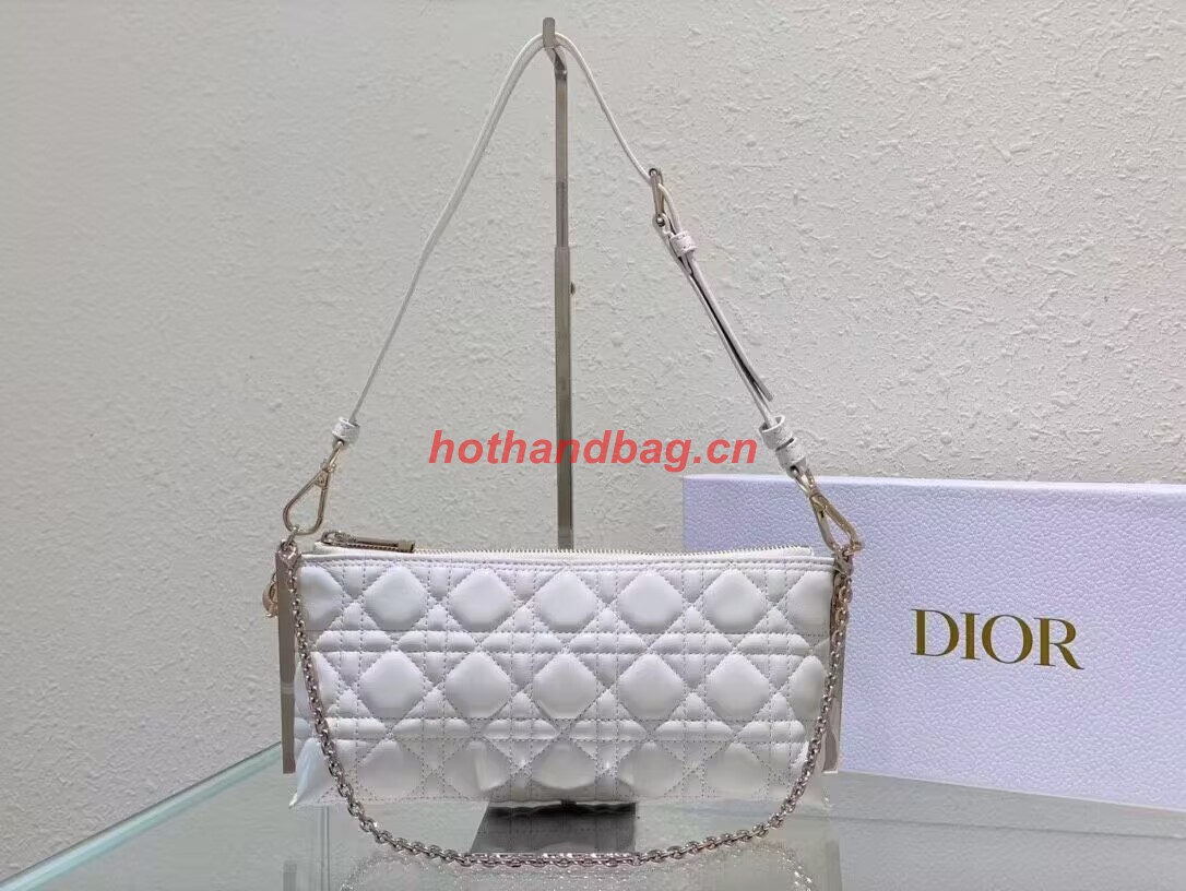 SMALL DIOR CD LOUNGE BAG Latte Supple Macrocannage Lambskin M2252ONG