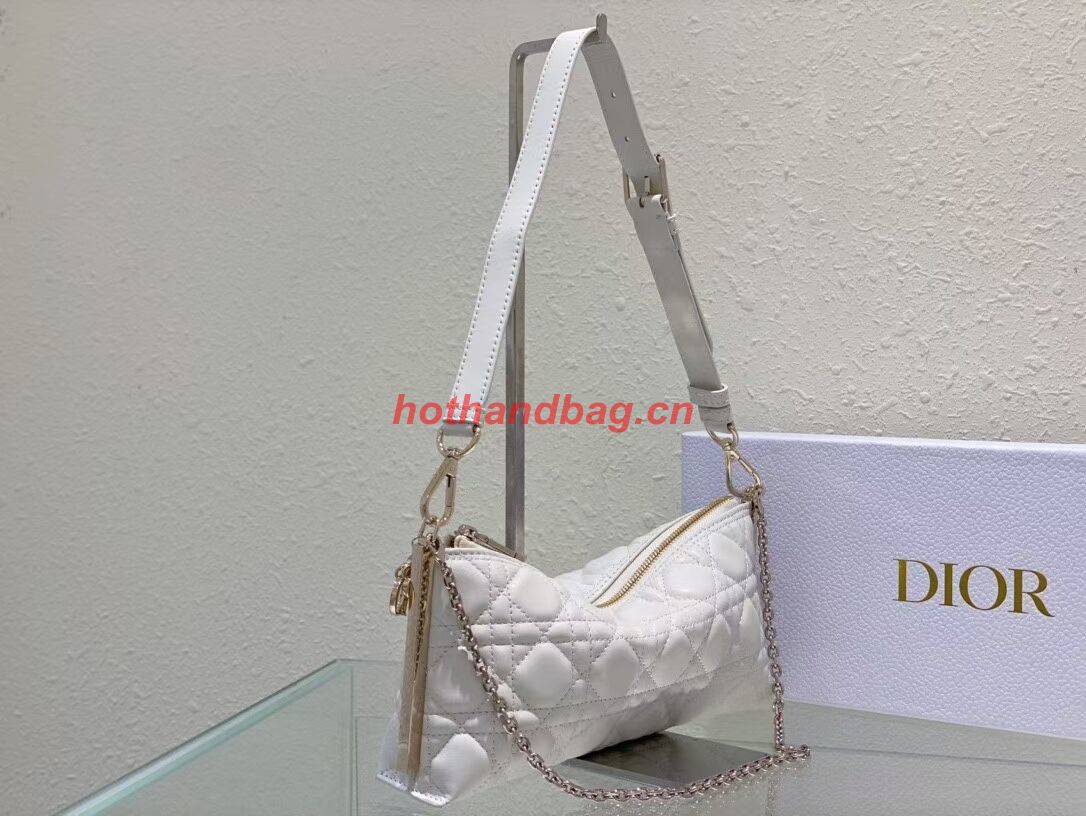 SMALL DIOR CD LOUNGE BAG Latte Supple Macrocannage Lambskin M2252ONG