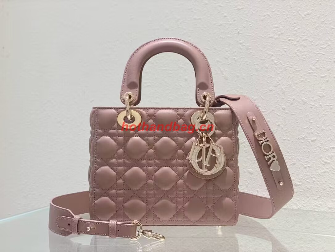 SMALL LADY DIOR MY ABCDIOR BAG Cannage Lambskin M0538ONG Peony Pink