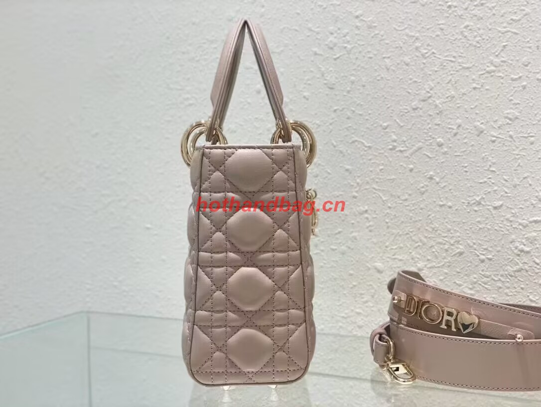 SMALL LADY DIOR MY ABCDIOR BAG Cannage Lambskin M0538ONG Powder Pink