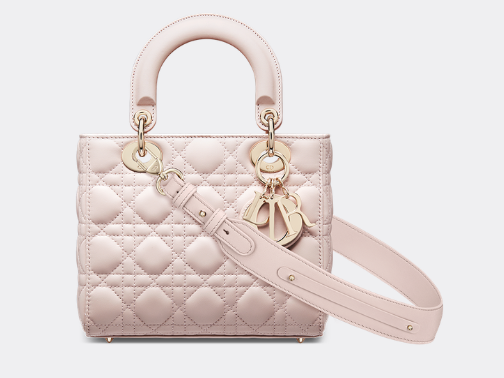 SMALL LADY DIOR MY ABCDIOR BAG Cannage Lambskin M0538ONG Powder Pink